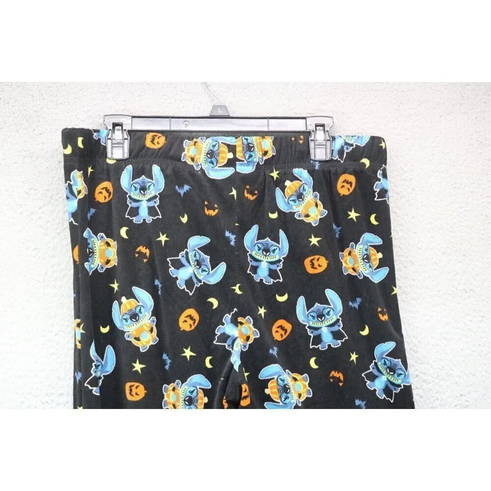 Disney Stitch Halloween Pajama Pants-Size XL-Lilo & Stitch-Drawstring - Picture 4 of 4